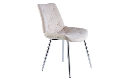 SILLA MARLENE TEJ. BEIGE/CROMO