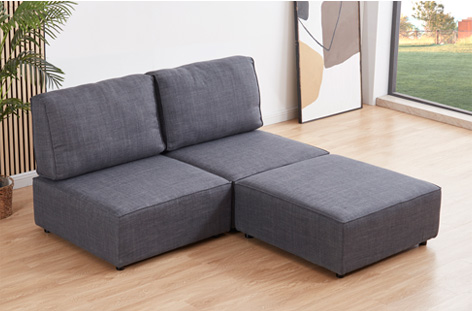 SOFA MOD. MOU 2PL+ CHAISE GRIS