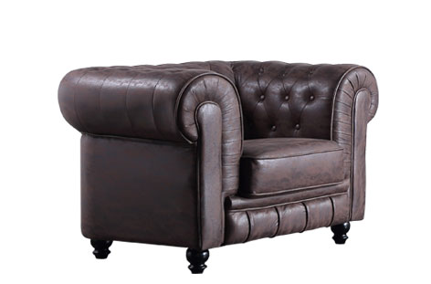 SOFA 1P CHESTERFIELD CHOCO VIN