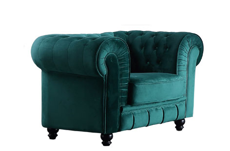 SOFA 1P CHESTERFIELD VEL.VERDE