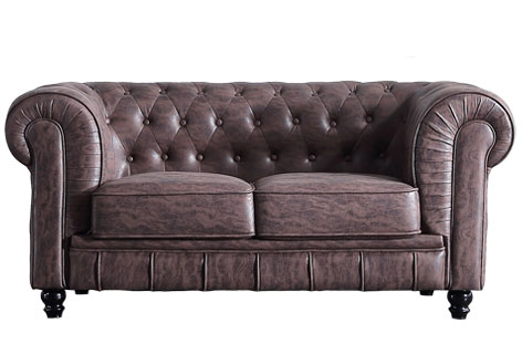 SOFA 2P CHESTERFIELD CHOCO VIN