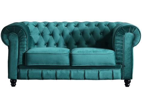 SOFA 2P CHESTERFIELD VEL.VERDE