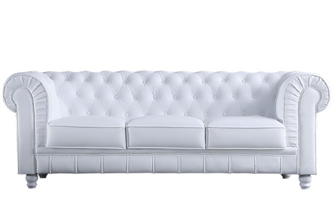 SOFA 3P CHESTERFIELD PU BLANCO