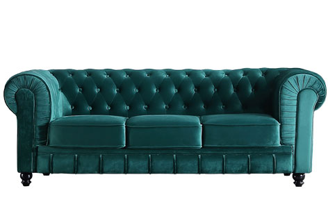 SOFA 3P CHESTERFIELD VEL.VERDE