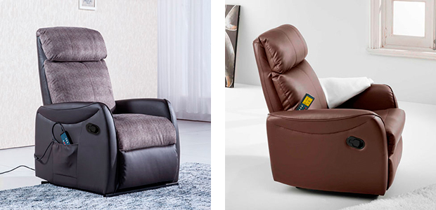 Sillón relax reclinable y con función levantapersonas modelo TRADE color chocolate Sedutahome